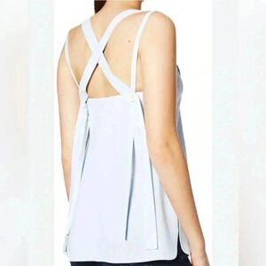 Helmut Lang Cross Back Sleeveless Top In Light Blue Size Small